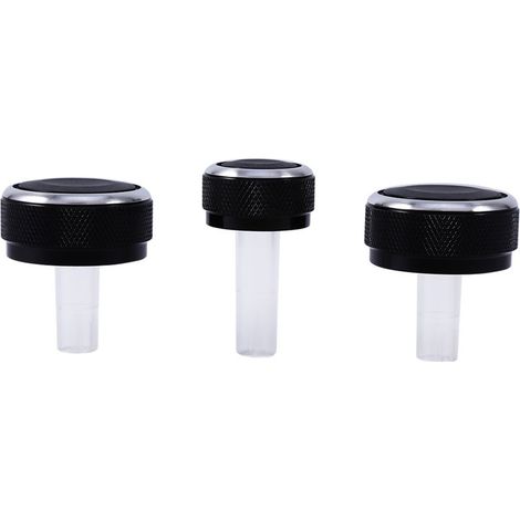 3 Bouton de climatisation, Plastique ABS, Anneau aluminium, Rétro-éclairage, Pour Golf 4 Passat B5 (1/5)