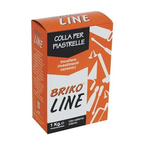 Collante Maioliche Polvere Briko Line Bianco 1 kg 12 Pezzi