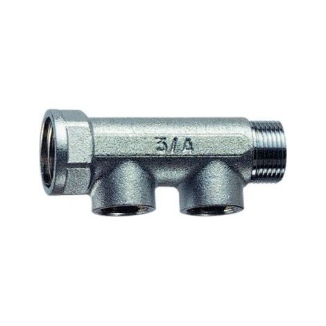 3450 - Collettore maschio-femmina cromato INT. 36 mm - Misura 1" - 2 derivazioni 3450 1 (1/2)