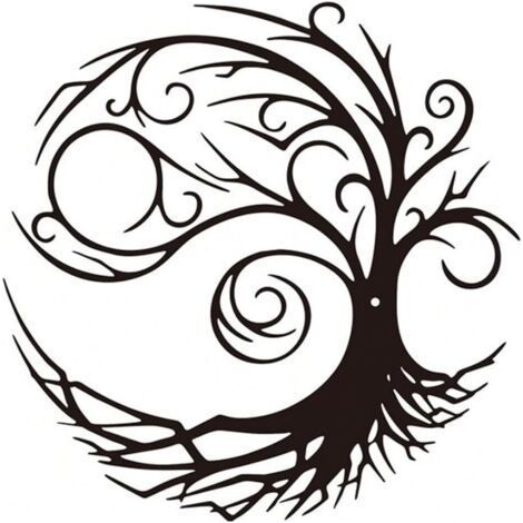 ALLIANDISDécoration murale en métal arbre de vie Art Déco 30x30cm – Design captivant pour salon, chambre, jardin – Apportez une touche artistique (1/5)