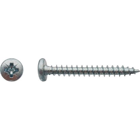 500 Vis Bois Tête Cylindrique Pozidriv 4 x 35 mm - Zingué blanc - D-Work