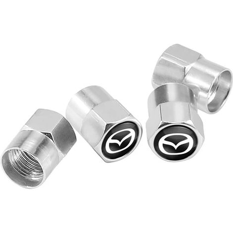 (B Argent pour) 4 bouchons de valve de pneu en alliage d'aluminium pour voiture, compatibles avec MS 6 3 CX5 5 2 323 CX7 CX3 CX9 Axela Demio Atenza MX30 CX30 MX5 RX8 RX7 (1/5)