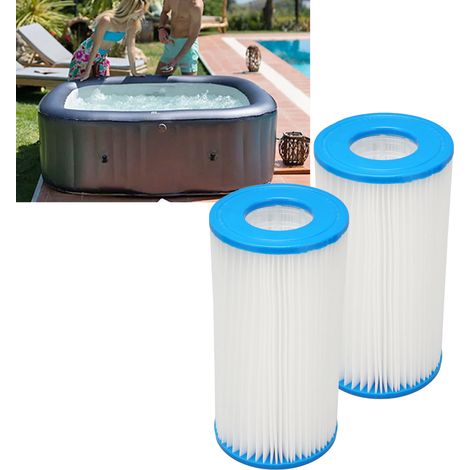 Filtres de Remplacement pour Piscine Gonflable Enfants - Compatible avec Bestway III et Intex A/C - Lot de 2 (1/5)
