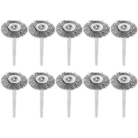 10 pièces brosse métallique Mini Kit de polissage en acier inoxydable outil rotatif de nettoyage de roue pour meuleuse outil rotatif perceuse électrique-Muntra (1/5)