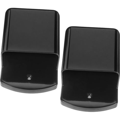 Support Mural pour Télécommande Magnétique en Abs Noir, Lot de 2 Pièces, Design sans Perçage, Facile à Fixer, pour Tables de Chevet et Bureaux (1/5)