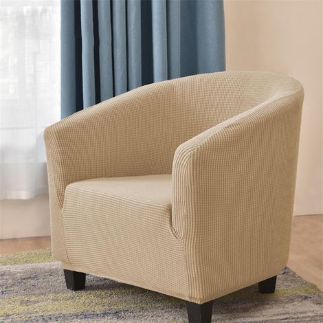 Extensible Housse de Fauteuil Chesterfield Jacquard Couleur Unie 1 Place Housse de Canapé Salon Club Facile à Installer et à Laver Couverture de Fauteuil(Kaki) (1/5)