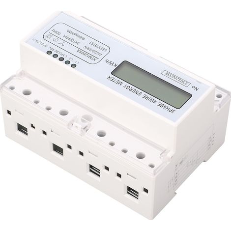 Dreiphasen-4-Leiter-Energiezähler, 7-stellige LCD-Anzeige, Voltmeter, Amperemeter, Spannung, Stromstärke, Leistung, 3 x 220 V, 380 V (1/5)