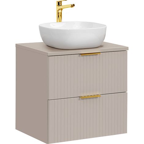 Waschtisch 60cm Adriel mit 2 Schubladen, Beige (1/5)