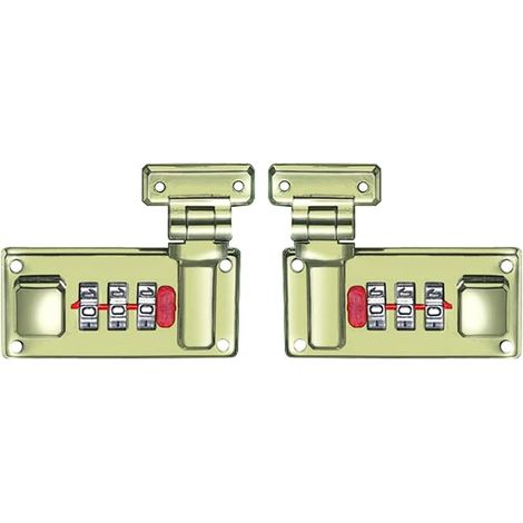Lot de 2 loquets à combinaison pour valises avec cadenas à 3 chiffres et mot de passe Bronze 65 mm Sac de rangement pour boîte à outils Accessoires de voyage d'affaires (1/5)