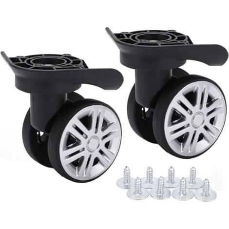 1 paire de roulettes pivotantes pour valise, roulettes doubles silencieuses, roulettes de rechange pour valise Samsonite