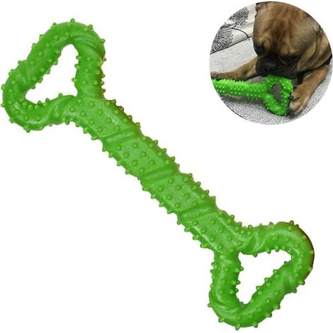 Jouet pour chien à mâcher agressivement - Jouet interactif pour chien de grande race - Jouet indestructible en caoutchouc naturel vert avec design convexe (1/5)
