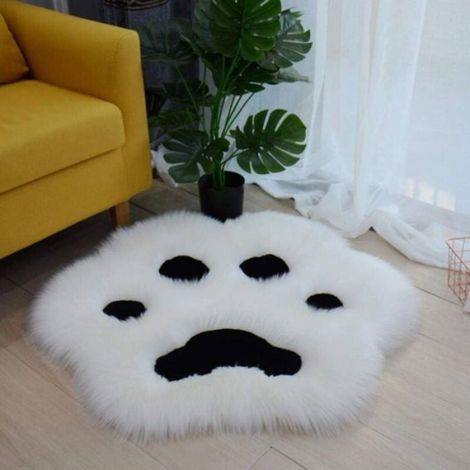 Tapis En Peluche - Motif Patte De Chat - Antidérapant - Absorption Rapide - Pour Salle De Bain Chambre Salon - 1 Pièce (1/4)