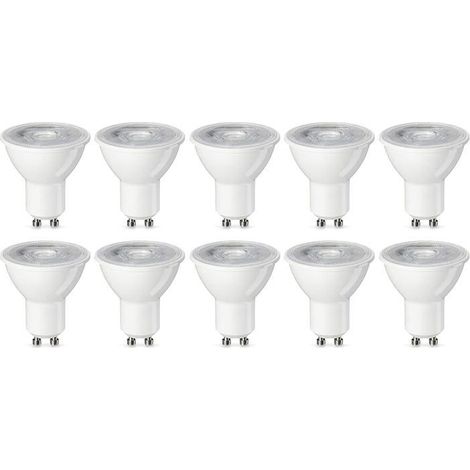 Ecleanfy - 10 Unité (Lot de 1) ampoules spot LED GU10 4.7 W (équivalent 50 W) Blanc Chaud Intensité non variable (1/5)