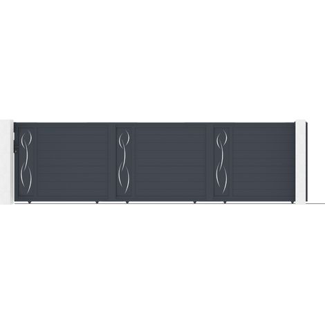 Puerta corredera 6m LIFE H.160 aluminio gris (1/5)