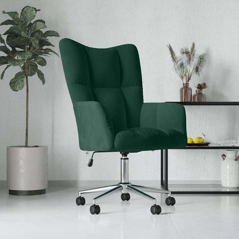vidaXL Poltrona Relax Verde Scuro in Velluto (1/5)