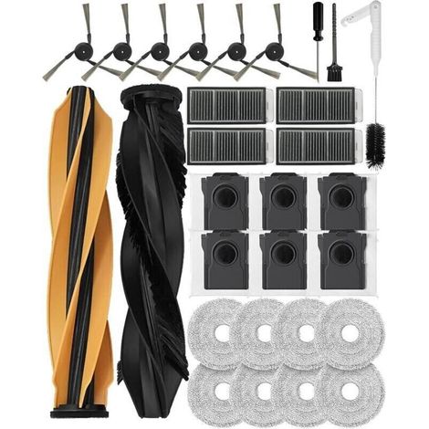 Set di 29 accessori per robot aspirapolvere Dreame X50 Ultra Complete/L50 Pro Ultra/L50 Ultra/X50 Master/L40s Pro Ultra/Mova V50 Ultra Complete, tra cui spazzole principali, spazzole laterali e sacche (1/4)