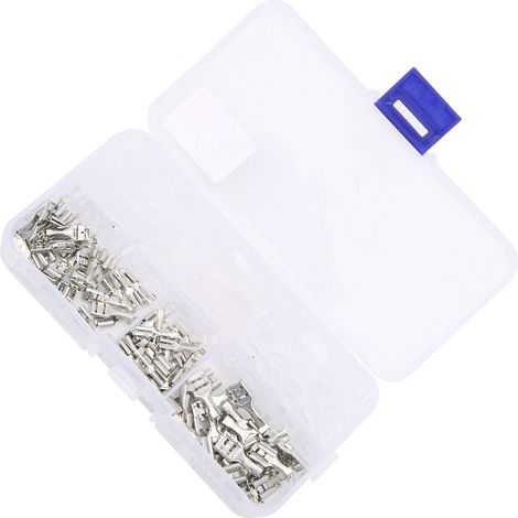 Kit d'assortiment de 150 cosses à sertir isolées pour fils électriques (2,8/4,8/6,3 mm). (1/5)
