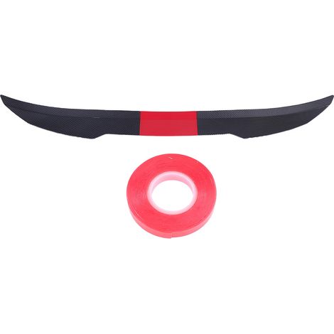 Spoiler posteriore per bagagliaio, alettone regolabile in ABS ad alta aderenza per una facile manutenzione, stile fibra di carbonio + rosso, 117-128 cm (1/5)