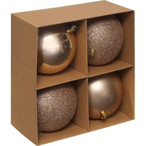 Set di 4 palline d.10cm in polistirene riciclato nudo - Atmosphera créateur d'intérieur