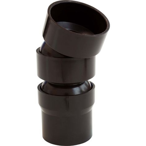 INEFA Coude de gouttière flexible, accessoires de gouttière en PVC, montage simple par emboîtement, Made in Germany - 50mm 22-45 degrés, 2 coudes brun foncé