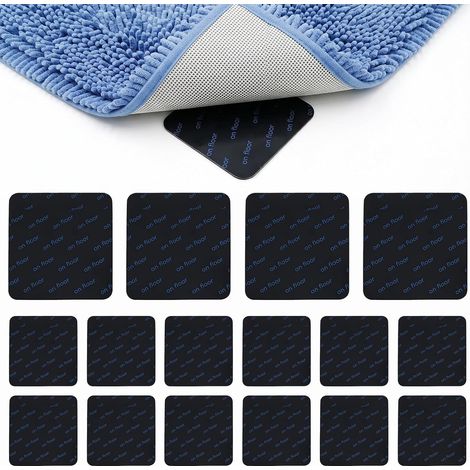 16 Pièces Anti Derapant Tapis Lavable Décolle Facilement 10x10cm Tapis Glissant Réutilisables Anti Frisure pour Cuisine Chambre Salon Salle Bain Bords Plats Sans Traces Installation Simple (1/5)