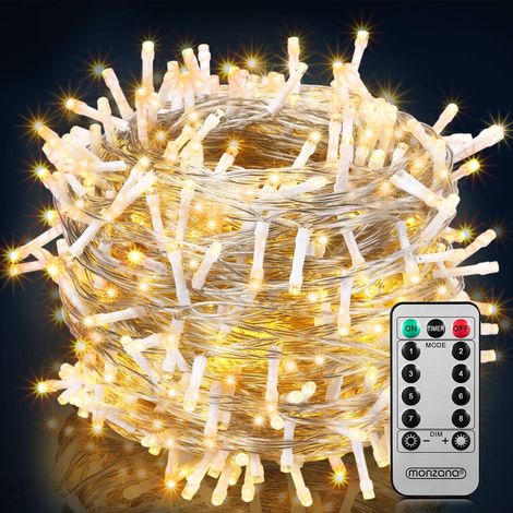 MONZANA® Guirlande lumineuse 200/400/600 LED avec télécommande minuteur décoration de Noël illumination éclairage fêtes 60m warmweiß - transparentes Kabel (de)