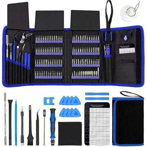142-teiliges Präzisionsschraubendreher-Set, professionelles Elektronikreparatur-Werkzeugset zur Reparatur von Computern, PCs, Laptops, Tablets und Spielekonsolen. (1/4)