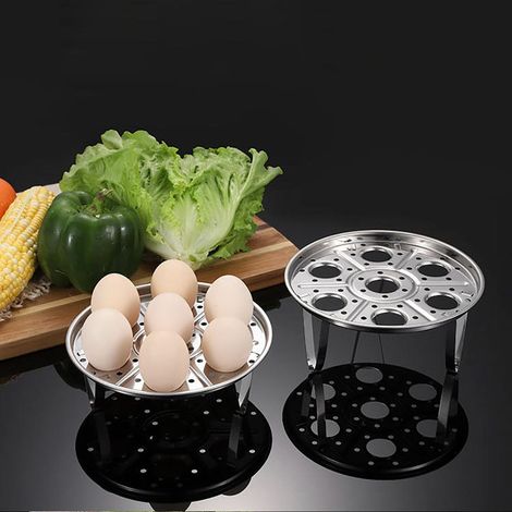 Dampfeinsatz aus Edelstahl, multifunktionaler, hitzebeständiger Halter für Eier und Kochutensilien. (1/5)