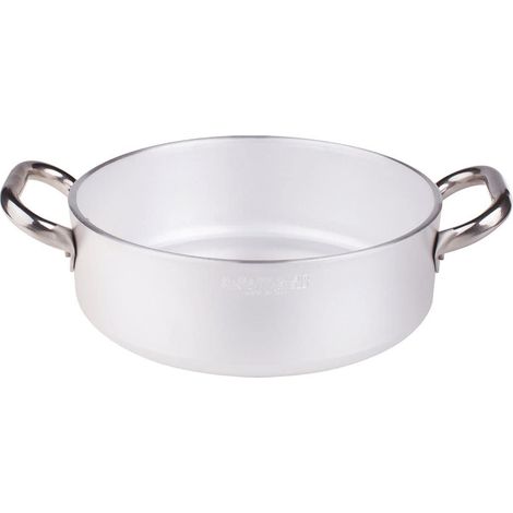 Pentole Agnelli ALMR110645 Casseruola Cilindrica, Bassa con 2 Manici in Acciaio Inossidabile, Argento, 45 cm, 1 Pezzo