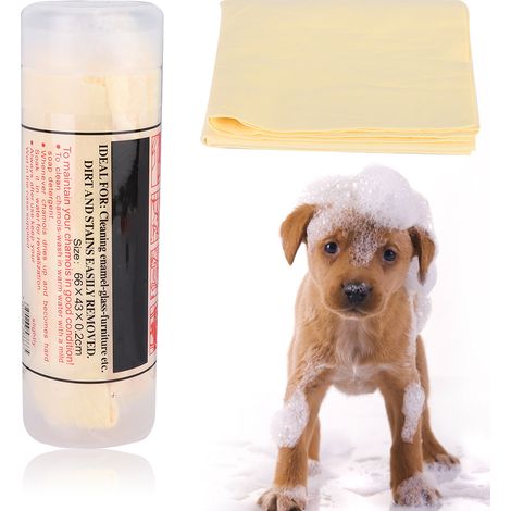 Tissu pour animaux de compagnie doux et confortable, serviette de bain et de douche à Absorption d'eau rapide pour chats et chiens, jaune (1/5)