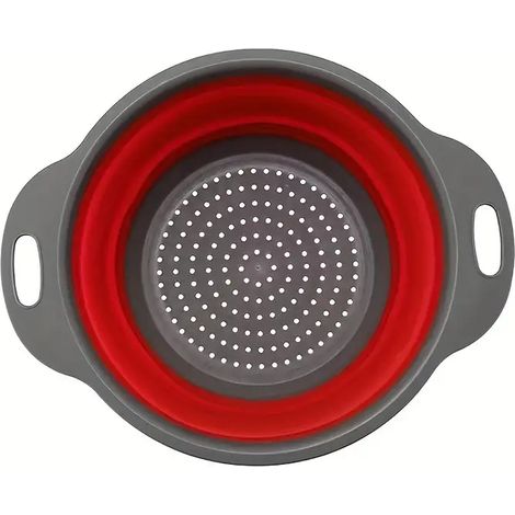 Colino pieghevole in silicone - rosso e grigio