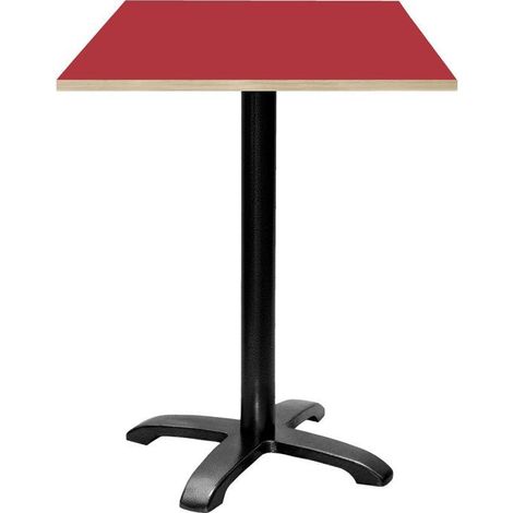 Mange-debout 60 x 60 cm - modèle Bazila rouge chants bois
