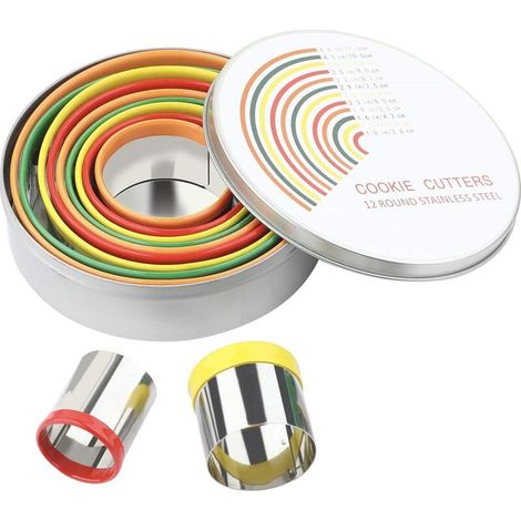 royaluxe - Ensemble de 12 emporte-pièces ronds avec boîte de rangement (φ2,6-11,3 cm) (1/5)