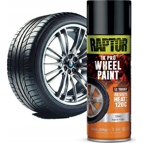 Vernice per cerchi Raptor argento, spray antipolvere e anticorrosione (1/3)