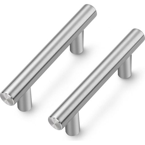 Lot de 5 poignées de meuble en acier inoxydable argenté, 64 mm – Adaptées aux portes, placards et tiroirs (1/5)