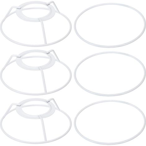 4er-Pack Lampenschirmringe E26/E27, weiß, mit europäischer Montagehalterung, 3,5 mm, 4 cm, zum Selbstbau. (1/4)