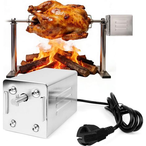 Elektrischer Rotisserie-Motor für Hähnchen-Rotisserie, 220 V elektrischer Grillmotor für vertikale Rotisserie, 30 kg Kapazität, für Grillen im Freien, Familientreffen, Picknicks (1/5)