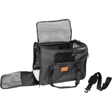 Sac de transport pour chat, respirant et pliable, pour chiens et chats, avec bandoulière, mains libres, transport de voitures, voyage à l'extérieur (1/5)