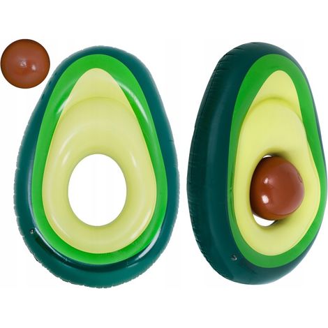 Materassino da nuoto gonfiabile con palla di avocado con seme 150 cm XL (1/5)
