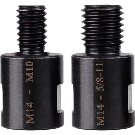 2 pièces Adaptateur pour meuleuse d'angle, connecteur femelle M14 vers mâle 5/8-11 / M10. Adaptateur d'arbre pour meuleuse d'angle, connecteur d'interface, adaptateur de filetage (1/5)