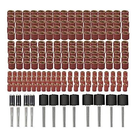 Ensemble de Tambour ponçage Kit 252 pièces avec boîte Gratuite Comprenant 240 Manchons pour Ponceuse à et 12 mandrins Tambour, Outil Rotatif 1/8", - Sanding Drum Set (1/5)