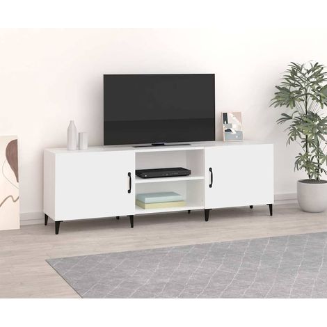vidaXL Mueble para TV madera de ingeniería blanco 150x30x50 cm (1/5)