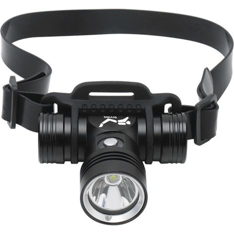 Lampe frontale de plongée torche de plongée sous-marine rechargeable, phare sous-marin de plongée étanche IPX8 (1/5)