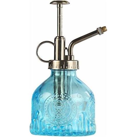 Flacon pulvérisateur en verre pour plantes, arrosoir vintage de 6,5 "de haut avec pompe supérieure, buse à haute atomisation étanche pour plantes de jardin fleur, solutions de nettoyage - Bleu (1/5)