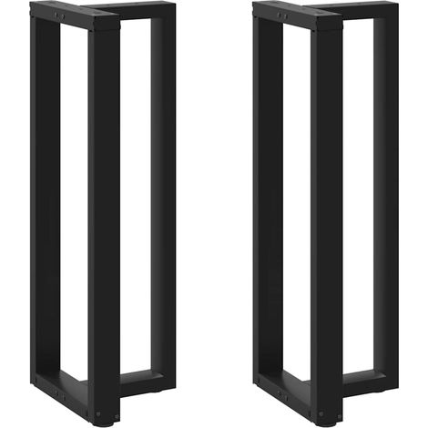 vidaXL Pieds de table de bar en forme de T, 2 pièces, noir, 50 x 35 x (110-111) cm, acier (1/5)