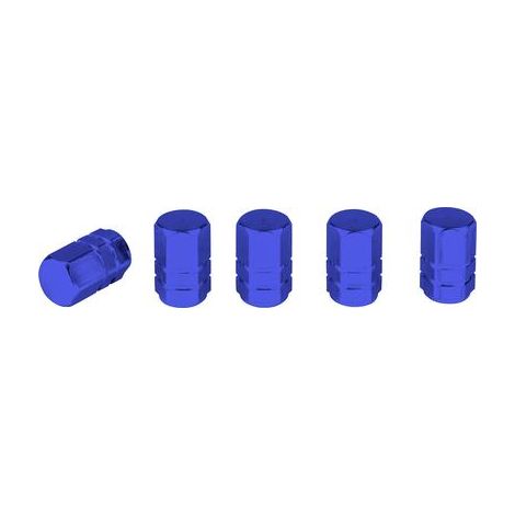 eufab Tapones de válvula modernos azules lote de 5 aluminio