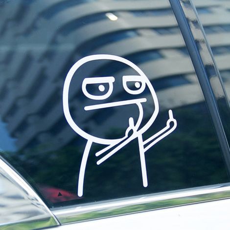 [Yue Xing Hui] (ZH) Autocollant blanc doigt d'honneur pour voiture (1/2)