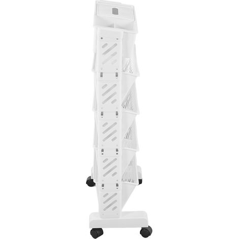 Étagère de rangement blanche amovible en plastique, 5 niveaux, idéale pour la maison ou le bureau. (1/5)