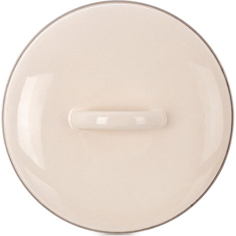 Enameled Steel Pot Lid with Handle, Cream, 16 cm (1/5)