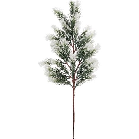 Künstlicher, schneebedeckter Kiefernzweig (59 cm), mattiert, für weihnachtliche Dekoration (1/5)